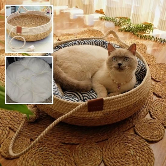 panier en osier pour chat|Cosy Haven™ - Le - chat - malin.com