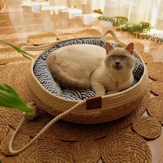 panier en osier pour chat|Cosy Haven™ - Le - chat - malin.com